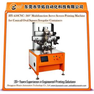 Wholesale multifunctional glass machine: HYOO HY-450CNC 360 Multifunction Servo Screen Printing Machine for Irregular Containers