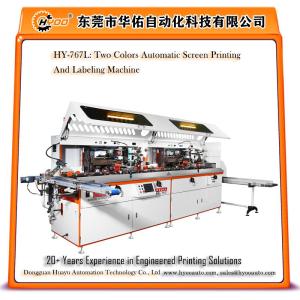 Wholesale screen print machine: HYOO HY-767L Two Colors Automatic Screen Printing and Labeling Machine