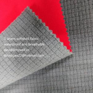 Wholesale jackets fabric: 3 Layers Waterproof and Breathable Softshell Fabric for Winter Jacket