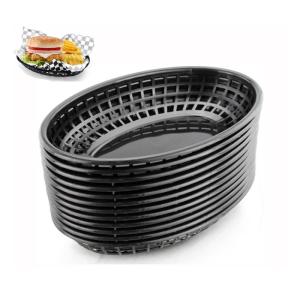 Wholesale serving tray: Plastic Fry Fast Food Basket Bread Baskets Oval-Shaped Tray Restaurant Supplies, Deli Serving Bread