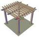 DIY Wood Plastic Composite Pergola Construction For Garden / 4mx4mx3m / OLDA-5001B