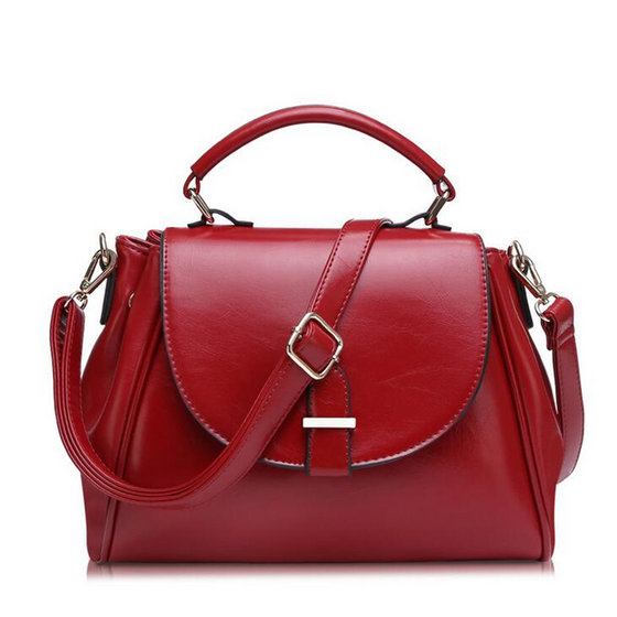 2016 Top Waxy Leather Leisure Bags Woman Handbag Fashion PU Leather Handbag Made in China(id ...