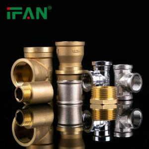 Wholesale threaded copper fittings: Ifan Factory Brass Thread Pipe Fittings Elbow Tee Socket 1/2-1 Inch Brass Pipe Fittings
