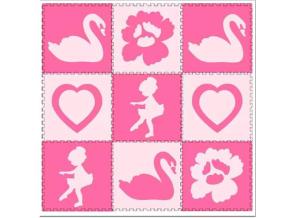 Wholesale mat made in china: Pink Swan Puzzle EVA Foam Playmat
