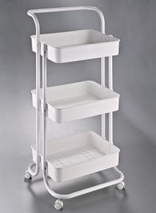 Wholesale tiers: Powder Coating 3-tier PP+iron Trolley
