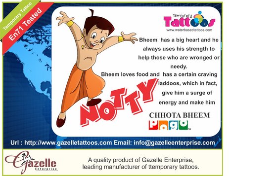Realistic Temporary Tattoos Chhota Bheem Pogo(id:5840990) Product details -  View Realistic Temporary Tattoos Chhota Bheem Pogo from Gazelle Enterprise  - EC21