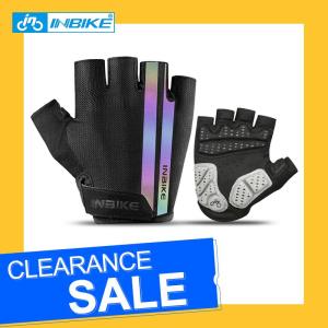 Wholesale sports glove: INBIKE Sports 5mm EVA Palm Pad Anti Slip Half Finger Reflective MTB Bike Cycling Riding Gloves MH519