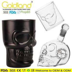 Wholesale wooden wine box: Borosilicate Skull Head Double Wall Shot Glass Double Walled Skull Glass