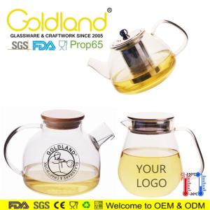 Wholesale teapot: Clear Glass Tea Pot Borosilicate Glass Teapot with Infuser Glass Tea Kettle
