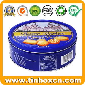 Wholesale biscuit tin: Typical Danish Round Cookies Tin Can with Vivid Embossing and Custom Printing