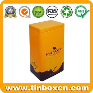 Wholesale china raw material: Premium Rectangular Customized Coffee Tin Box with Plug Airtight Lid and Flush Appearance