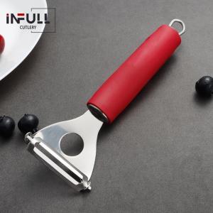 Wholesale y peeler: Stainless Steel Peelers with Ergonomic Safety Red Rubber Handle-Y Type