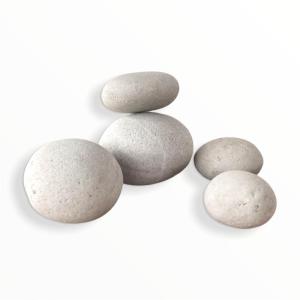 Wholesale landscape lightings: Peruvian Light Grey Beach Pebbles for Landscaping and Garden Decoration