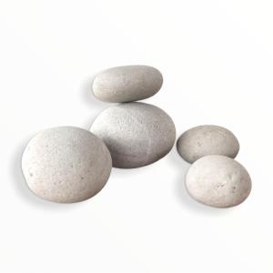 Wholesale garden light: Peruvian Light Grey Beach Pebbles for Landscaping and Garden Decoration