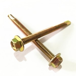 Hardware Yellow Zinc Plated Hex Head Self Drilling Screws