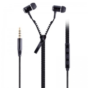 Volume Control Zipper Earphone