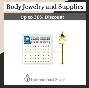 Wholesale Body Jewelry: Wholesale 18kt Nose Bones