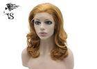 Women Curly Wavy Synthetic Lace Front Wigs Ginger Blonde...