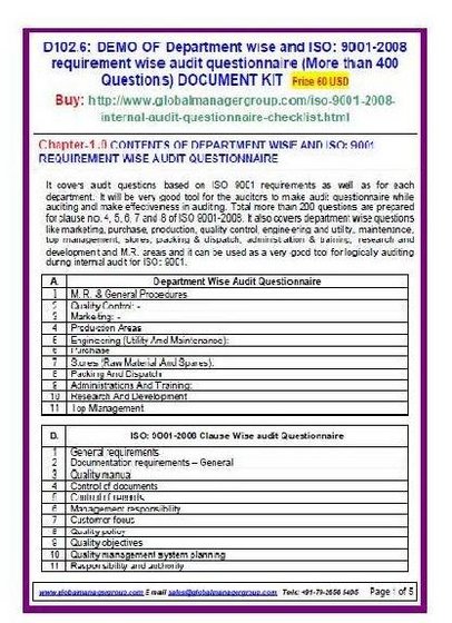 internal audit checklist iso 9001 version 2015 xls