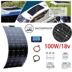 Wholesale flexible wire: 18V 100W Flexible Solar Panel Solar Cell Module Kit Monocrystalline