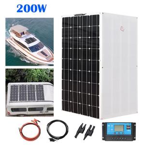 Wholesale multi output power: 200W Solar Panel Kits 2*100W Flexible Monocrystalline Solar Panel for Camper RV Boat Cabin Tent Car