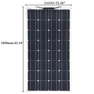 Wholesale travel system: 200W Flexible Monocrystalline Solar Panel for 16V Battery Charge Home House Car Boat Roof RV Caravan