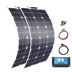 Wholesale desert: 18 Volt 200 Watt Flexible Solar Panel Kit  Monocrystalline Silicon Solar Panels 12V 24V Battery