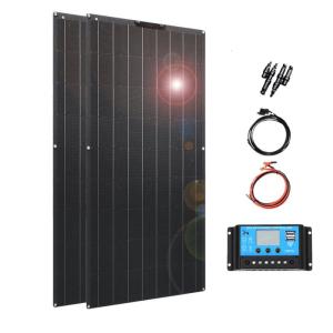 Wholesale solar bank charger: 2pcs 100W Solar Power Bank Car Battery Charger System 18V Solar Panel Kit