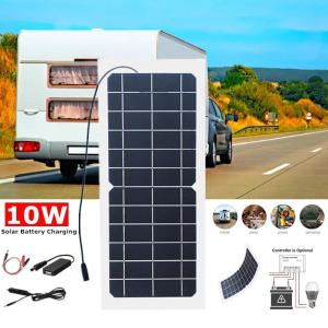 Wholesale waterproof 10w: 10W Flexible Solar Panels Battery Charger 5V Waterproof  for Phone Car MP4 MP3