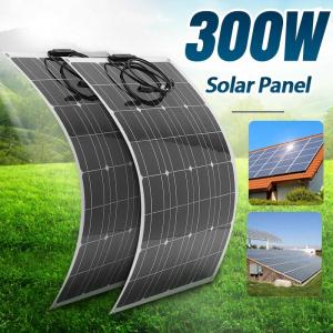 Wholesale solar lighting kit: 300W Flexible Mono Solar Panel for 12V Battery Charge Home House Car Boat Roof RV Camper Outdoor