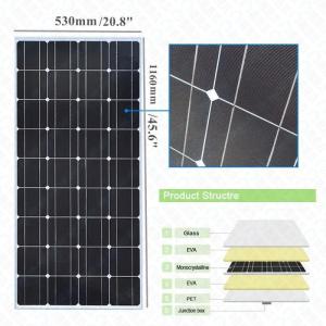 Wholesale 180w: Mono Portable Generator Solar Panel 180W 18V 1160x530x3MM with Junction Box and Cable for RV Boat