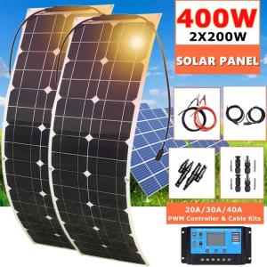 Wholesale hanger tents: 400W Solar Panel Mono Solar Battery Charger with 12V/24V Controller for Car Yacht Battery Boat RV