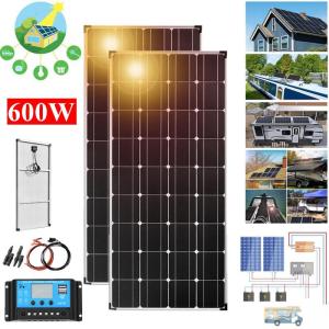 Wholesale off grid solar kits: 600W Solar Panels Kit Battery Car Boat RV Camping Camper Boat Home Garden Off-Grid Applications