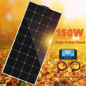 Wholesale controller: 150W Flexible Solar Kits for Car/RV/Boat/Home Proof Battery Charger with Controller