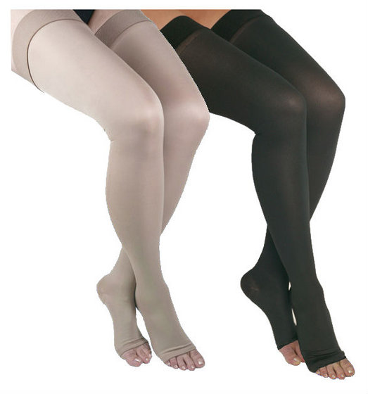 Shaved Female Genitals Open Toe Compression Stocking