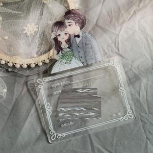 Wholesale clear sticker: Wedding Invitations Card Wholesale Transparent Clear Silk Screen Printing Acrylic Wedding Invitation