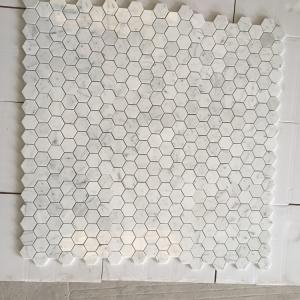 Wholesale manager office table: Carrara White Hexagon Mosaic Tile