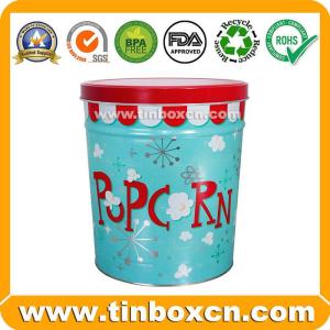 Wholesale bucket: Empty 3.5 Gallon Metal Bucket Popcorn Tin with Lid