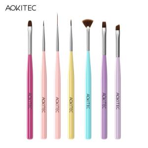 Wholesale brush set: Aokitec Nail Art Brushes Set Gel Polish Nail Art Design Pen Painting Tools with Nail Extension Gel B