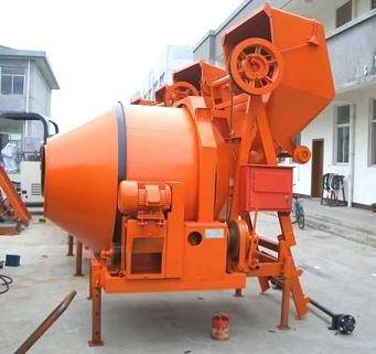 Sell 350L electric concrete mixer with mechanical tipping hopper(JZC350