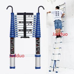 Wholesale w cushions: Blue Single Telescopic Ladder with Hook+Anti-slip Cushion