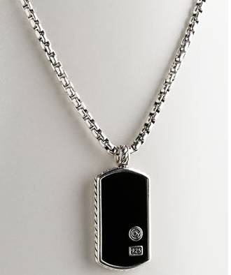 Black onyx outlet dog tag pendant