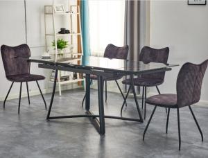 Wholesale dining: Modern Appearance Glass Steel Stone Home Furniture General Use Dining Table Sets