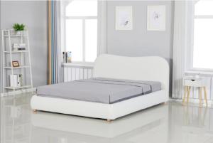 Wholesale slats bed frame: Best Selling Home Furniture Fleece Bed Frame with Solid Wood Legs