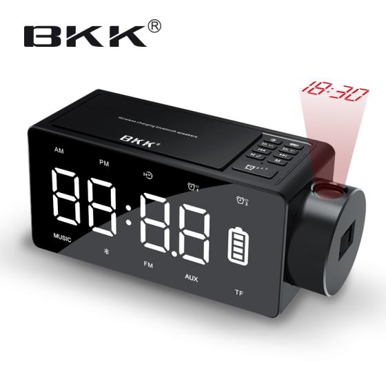 BT Speaker with Alarm Clock,Wireless Charging.Clock Projection