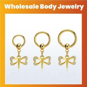 Wholesale 316L: Wholesale Gold PVD Plated 316L Steel Closure Ring | Acha