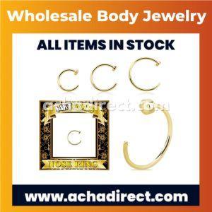 Wholesale gold ring: Wholesale 14K Gold Clip-on Nose Hoop Ring
