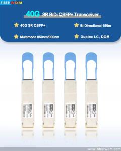 Wholesale 40g data cable: 40GBASE-SR Bi-Directional QSFP+ 850/900nm 100m DOM LC MMF Optical Transceiver Module