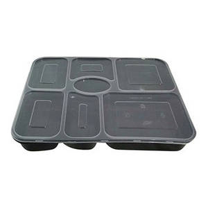 Wholesale dinnerware: Rectangle Seven Compartments Disposable PP Plastic Microwave Safe Dinnerware
