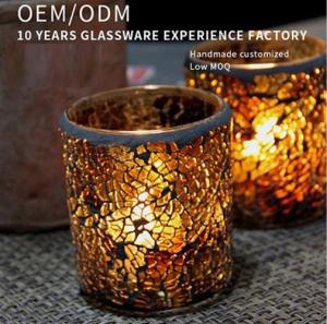 Wholesale crystal glass mosaic: Candle Holders Art Decor